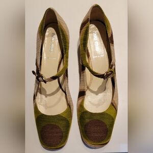 Miu Miu canvas mary jane pumps, abstract print, size 36.5